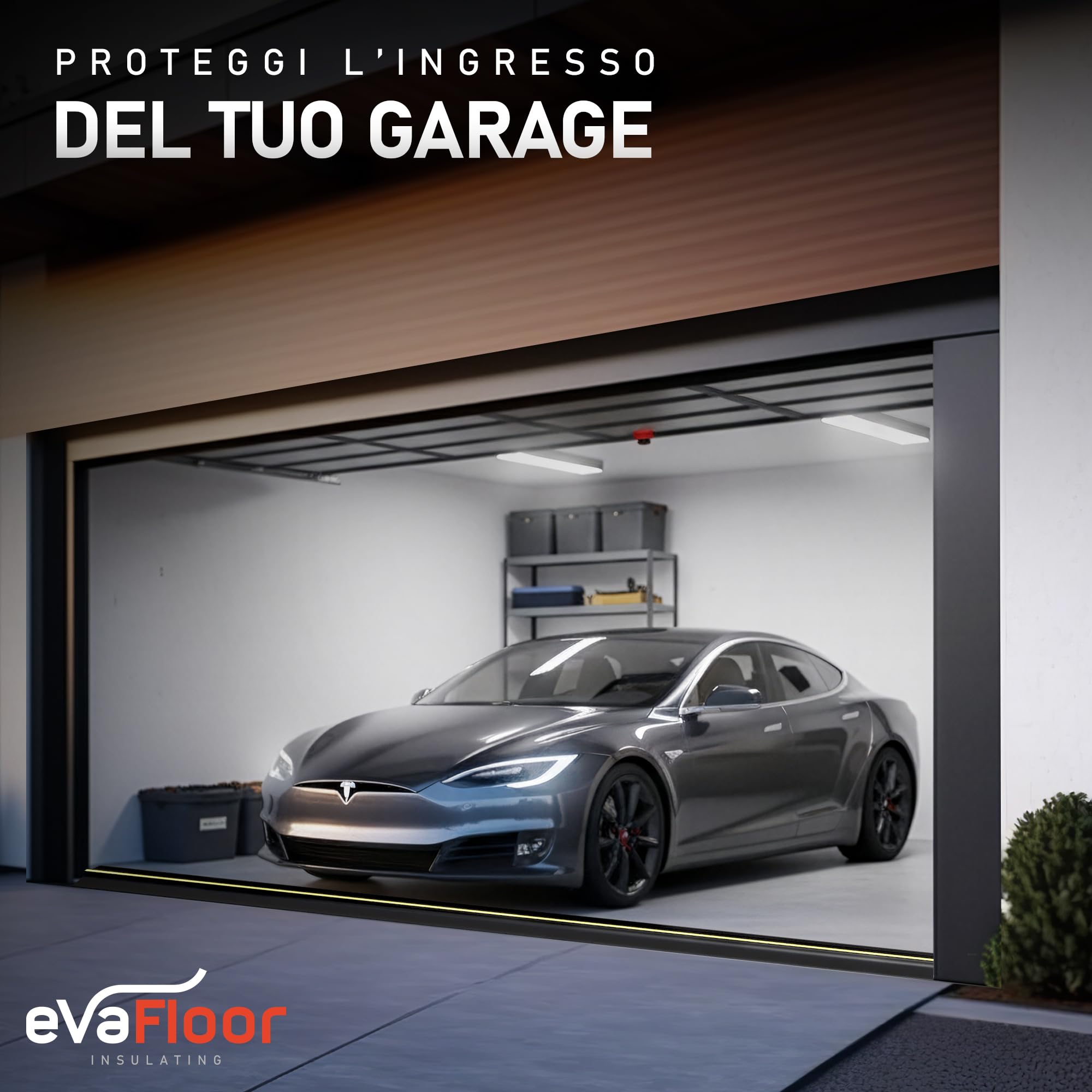 Guarnizione Porta Garage 3M | Impedisce il Passaggio di Acqua, Polvere e Freddo – Installazione Facile | Guarnizione Garage | Include Silicone per EDPM (3 m)