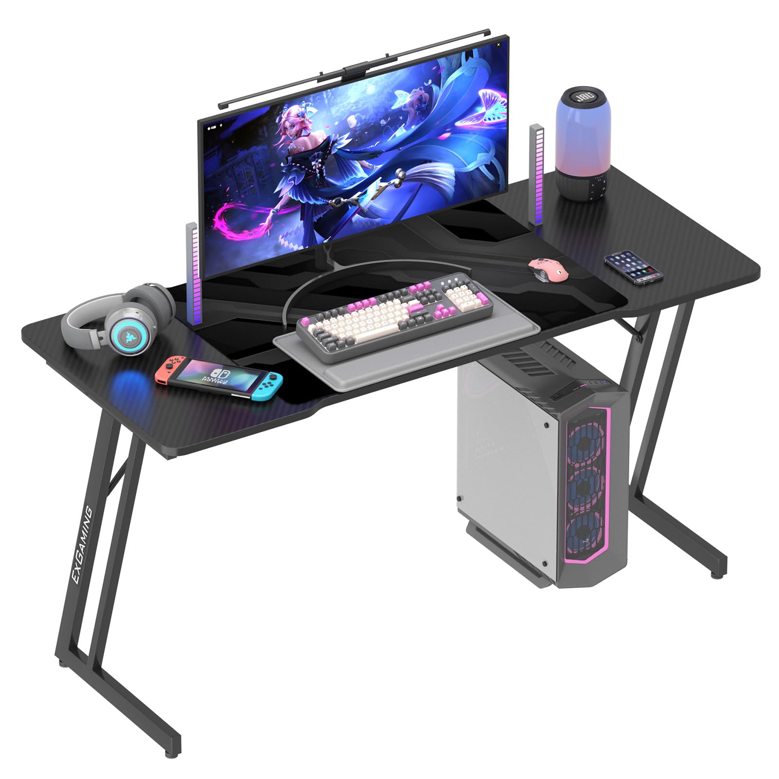 Amazon.co.jp: LunarLight ゲーミングデスク 幅140奥行き60高さ73