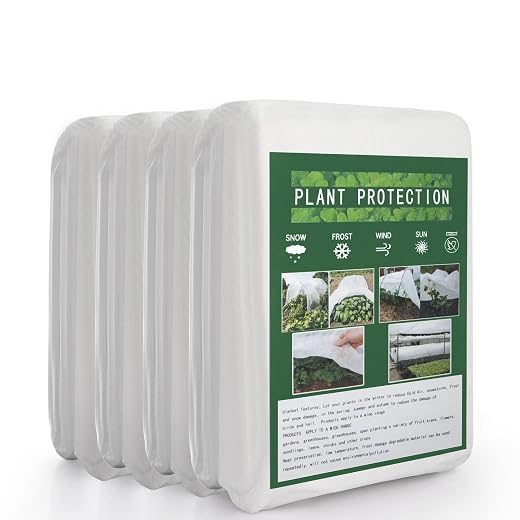 CYYY 4 Pack 10Ft x 33Ft 1.05oz/yd² Plant Covers Freeze Protection