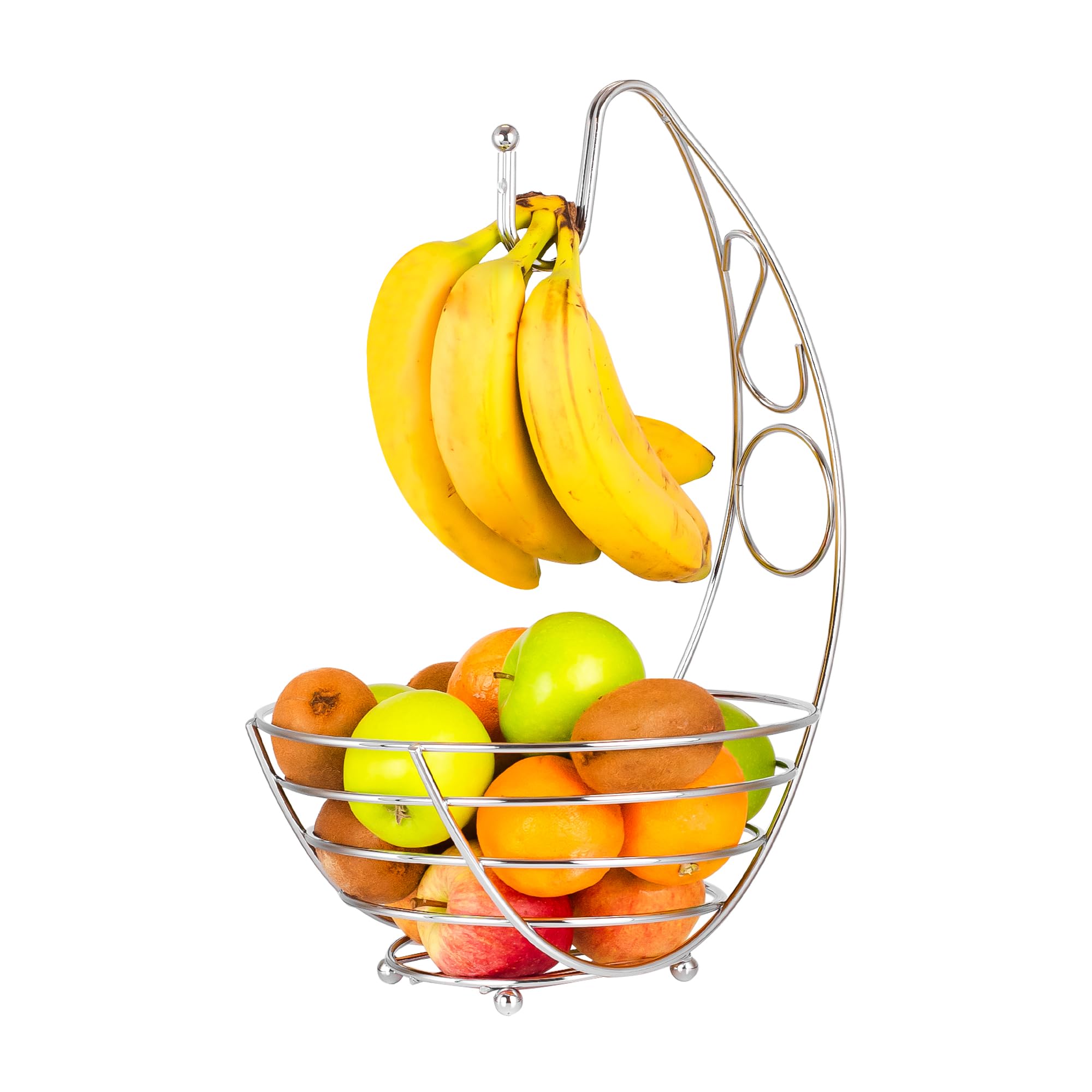 Innoteck Essentials Chrome Banana Tree Fruit Bowl