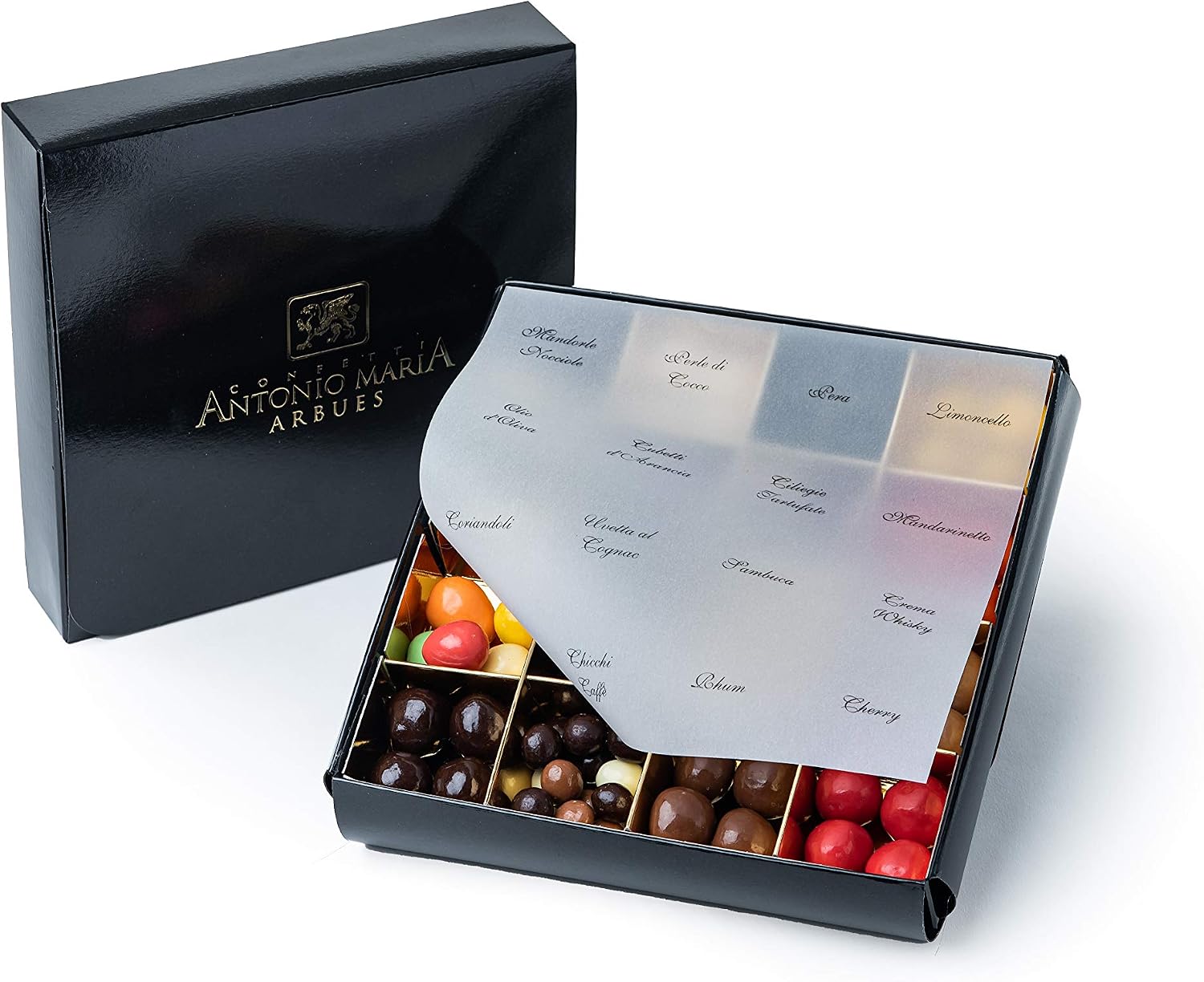 Artisan Arbues au chocolat pur praliné avec garniture, 16 saveurs assorties - 400 g - Coffret cadeau - Dégustation