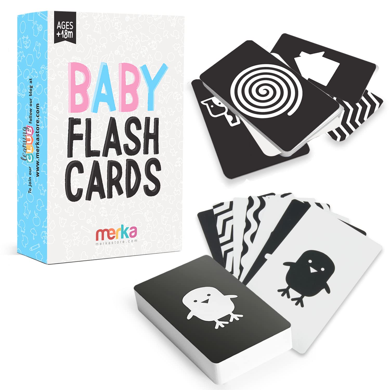 Buy merka HighContrast Baby Flashcards Set of 50 BlackandWhite