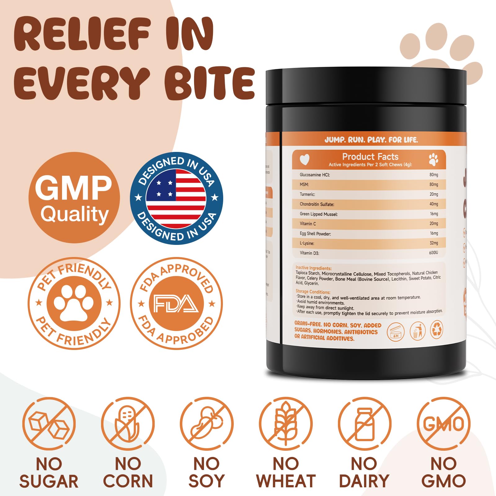 Glucosamine for Dogs Hip and Joint Supplement 200 PCS Glucosamine Chondroitin MSM for Dogs Hip & Joint Pain Relief Mobility Support for All Small Medium Large Breeds Chicken Flavor - image 7