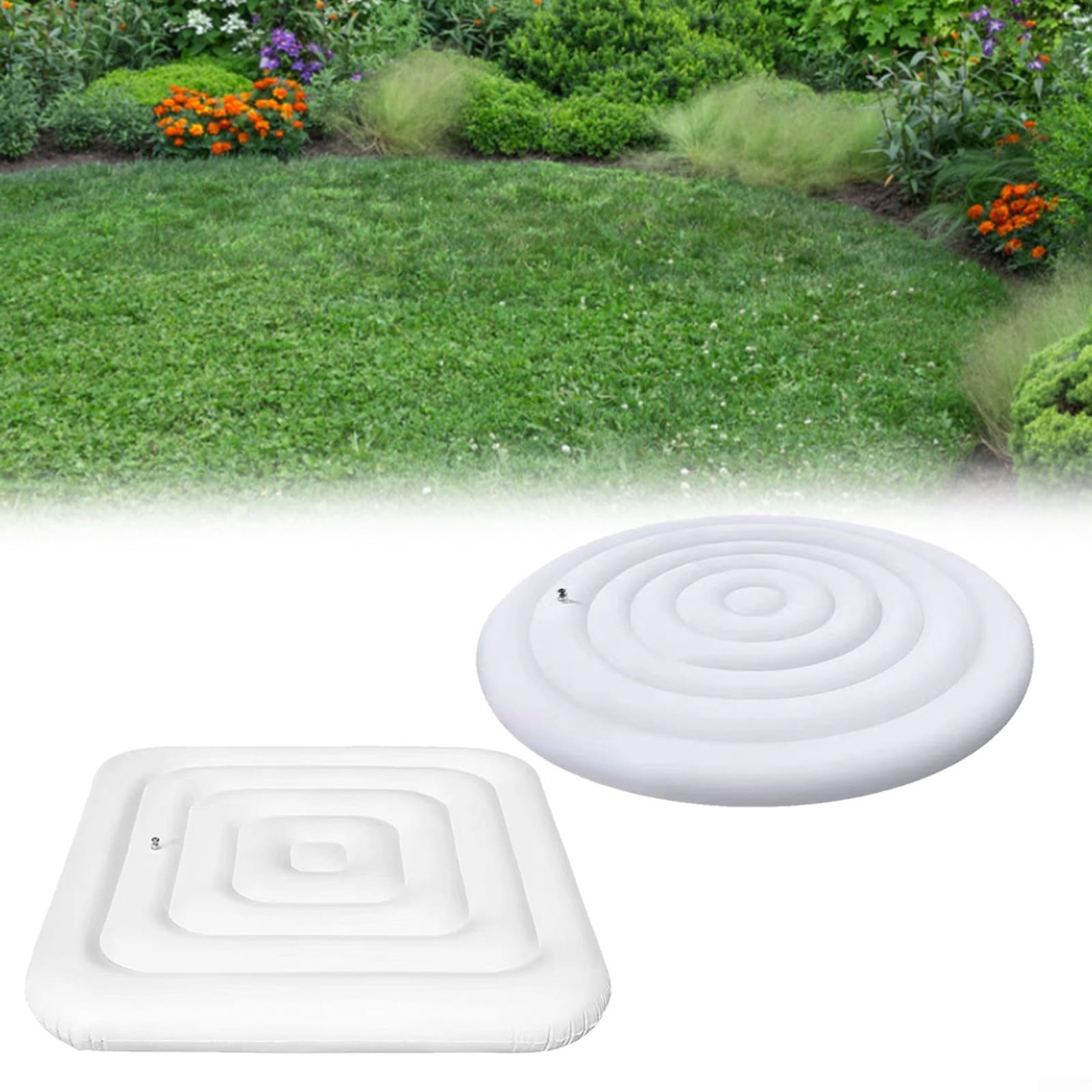 Couverture de spa gonflable, couverture isolante en PVC pour jacuzzi rond ou carré, protection contre les intempéries, résistante aux UV et à la poussière, jardin extérieur (ronde avec poignée
