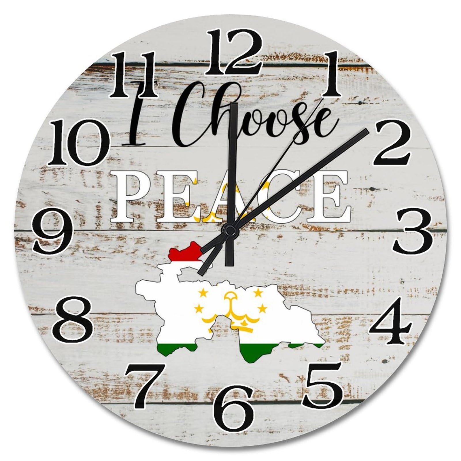 Horloge murale Tadjikistan paisible sans tic-tac pour lit