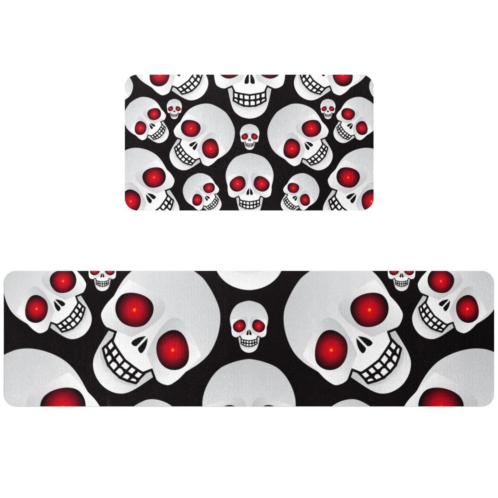 Tapete de cocina absorbente y alfombrilla lavable de calavera para pasillos modernos