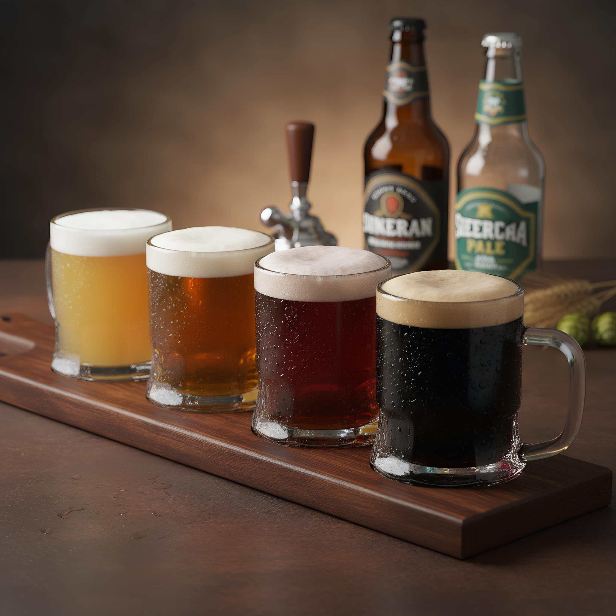 TOPZEA Juego de 24 mini tazas de cerveza, taza de cerveza Mason de 5 onzas, vasos de degustación de cerveza, vasos de cerveza para congelador, vasos de muestra de cerveza de base pesada, vasos de