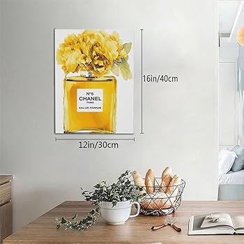 Amazon.co.jp: ポスター 黄色い シャネル 香水 アート 絵画