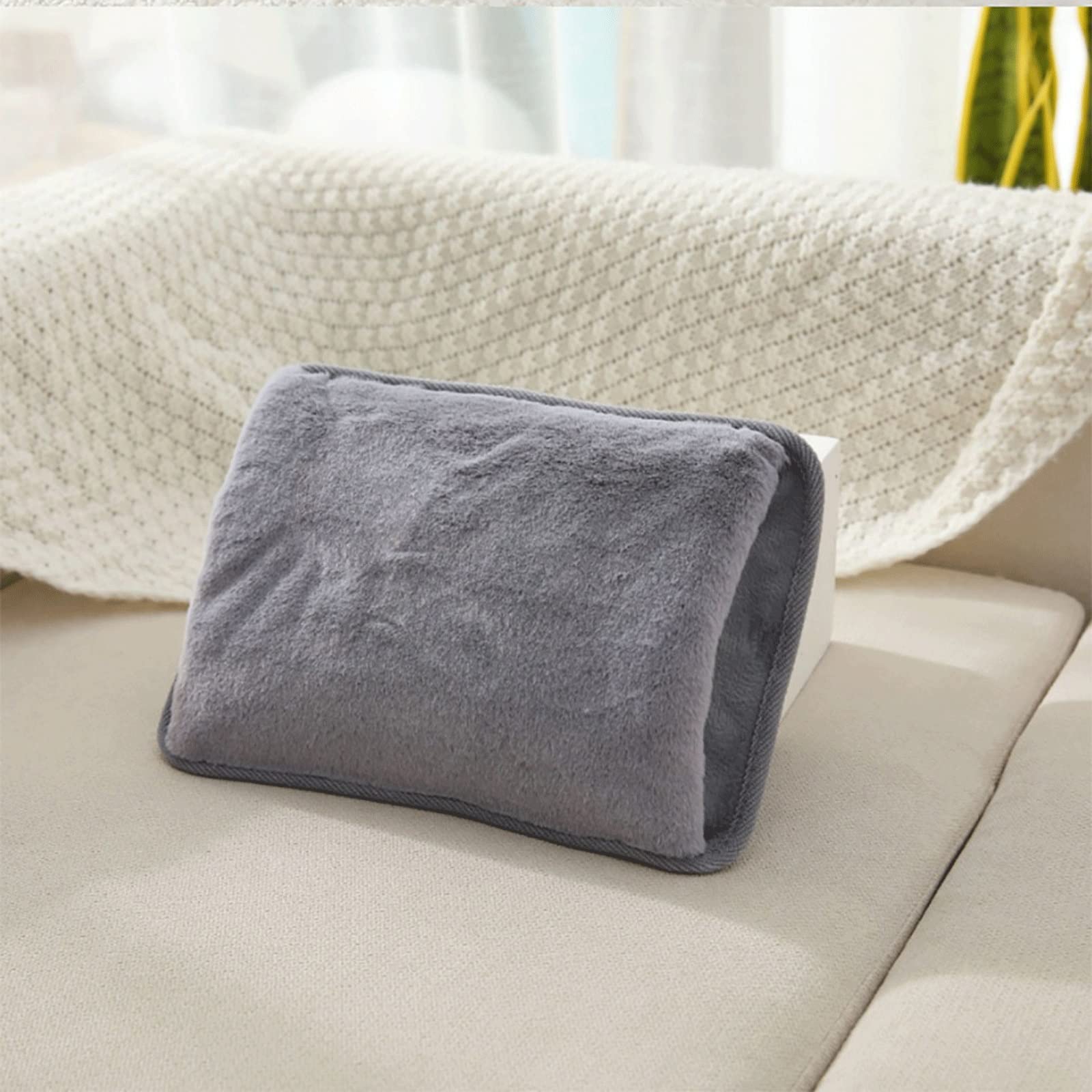 DieffematicRSD Bouillotte Chauffe-Sac électrique Chauffe-Sac Chauffant Mignon Rechargeable sécurité Lapin Fourrure réutilisable Bouteille d'eau Chaude Prise Main (Color : Gray)