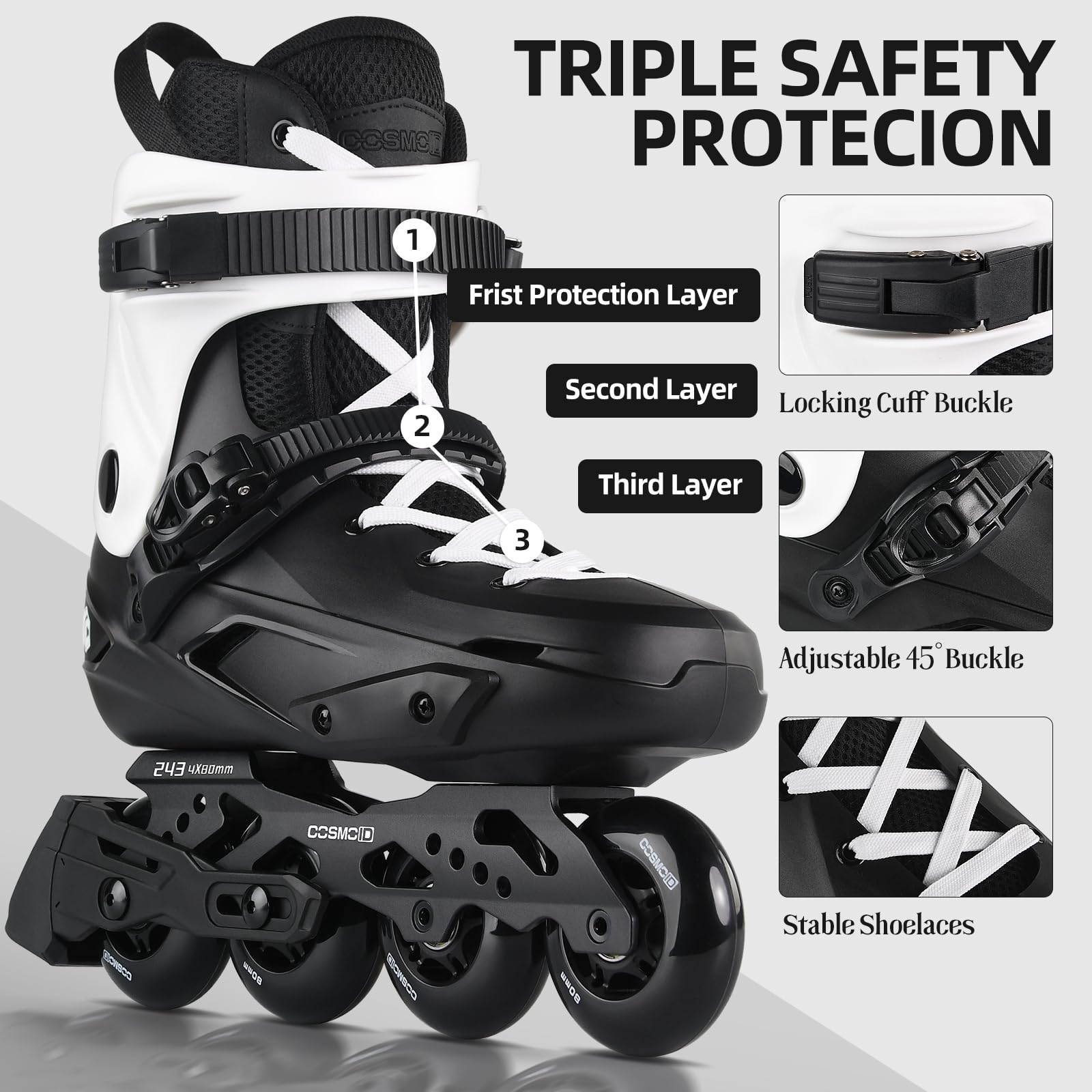 Patines en línea para Mujeres y Hombres, Patines de Ruedas para Adultos, Patines Profesionales de Fitness Unisex