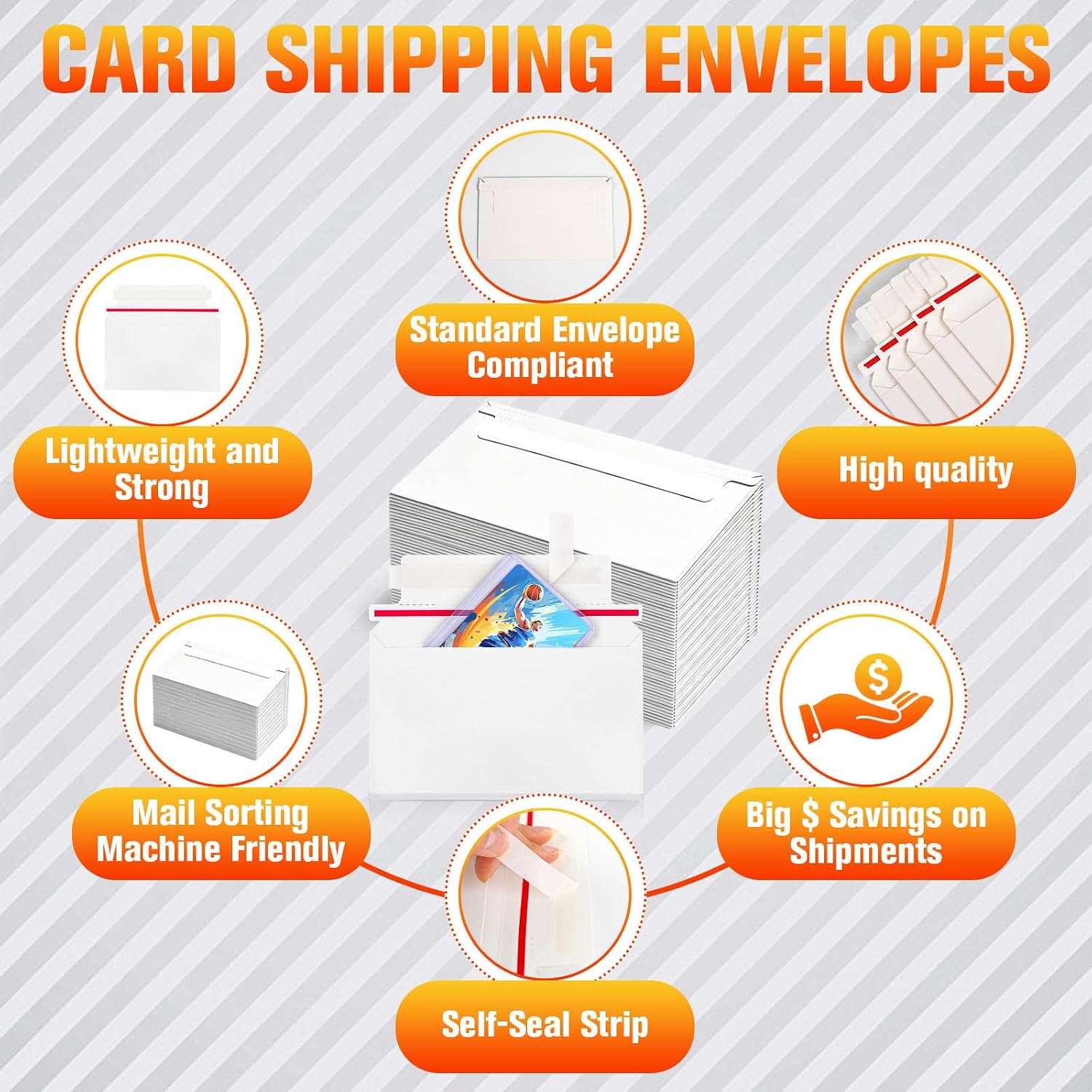 150 Pack Rigid Mailers, 7"x4.35" Premium Trading Card Shipping Envelopes image 4