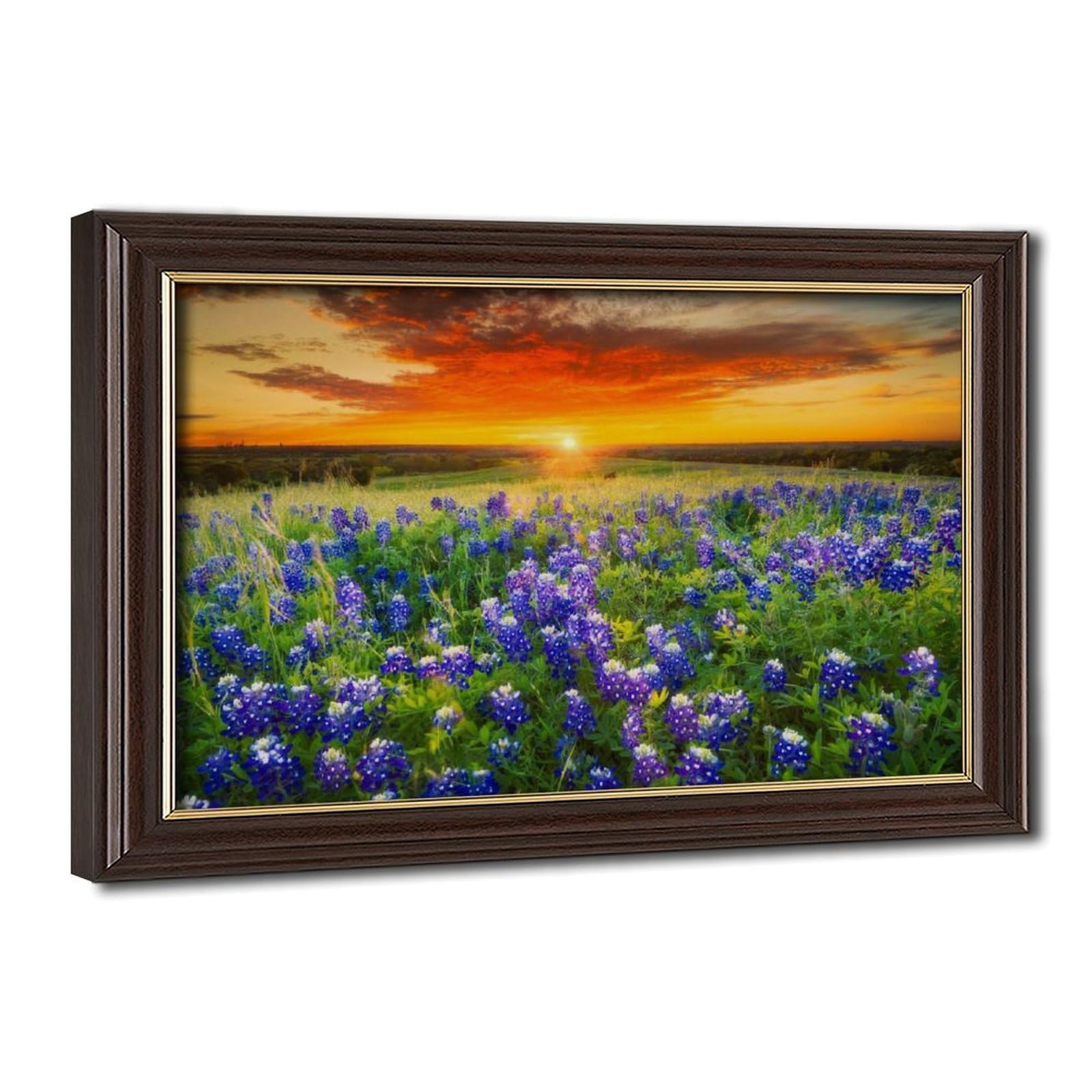 Bareronor Colorful Wildflowers Field Sea Canvas Poster Bedroom Decor Landscape Office Room Decor Gift 12" L X 18" W
