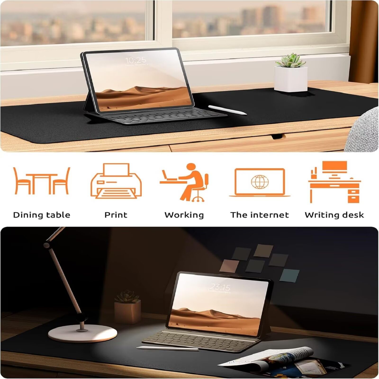Alfombrilla de Ratón Gaming Grande XXL 1200x600x4mm con Bordes Cosidos Tela de Micro Tejido, Base de Goma Antideslizante y Mouse Pad, para Teclado Escritorio, PC, Oficina Cielo Estrellado Morado Y6903