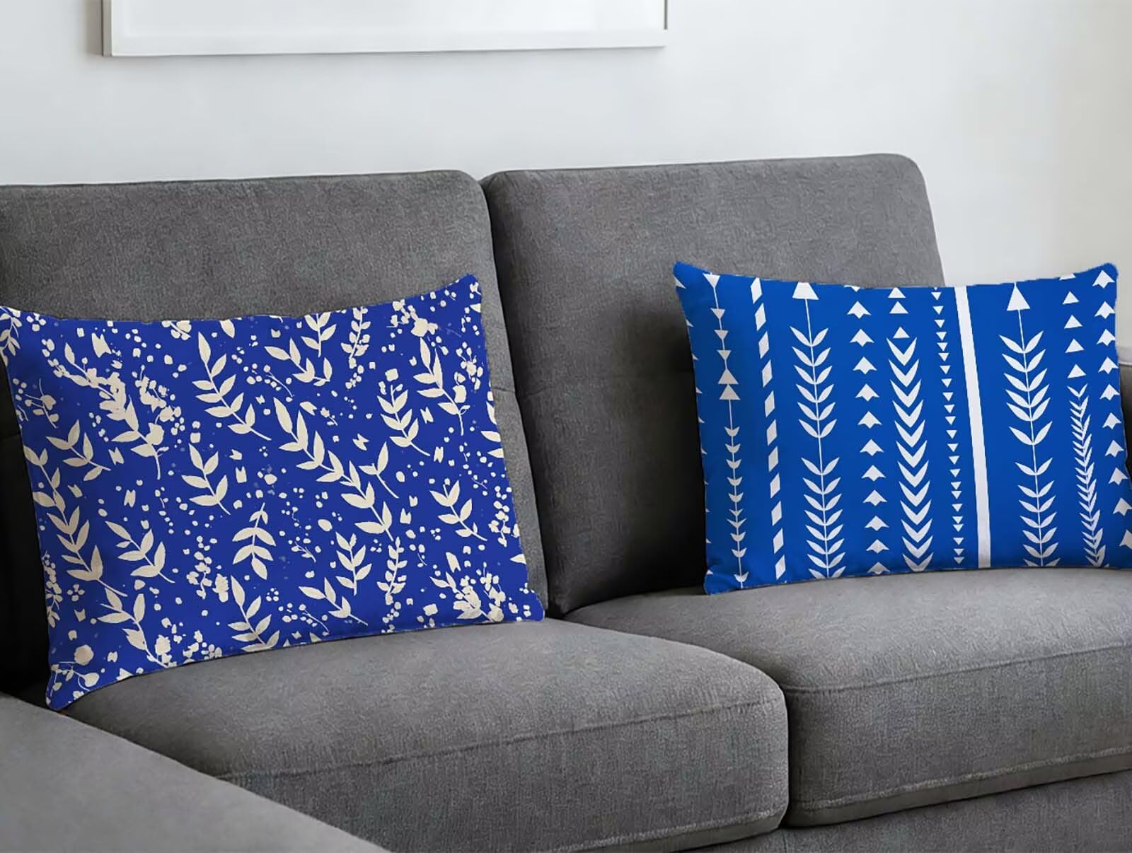 Housse de coussin bleu marine velours 40x60 rectangulaire pour décoration maison
