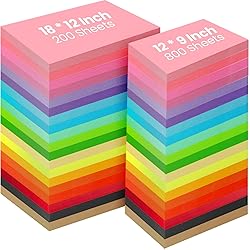 Yeaqee 500 Sheets Colored Construction Paper Bulk 8.5 x 11'' and 12 x 18'' Construction Lightweight Art School Supplies Colorful Craft Paper for Kids Adults Arts and Crafts