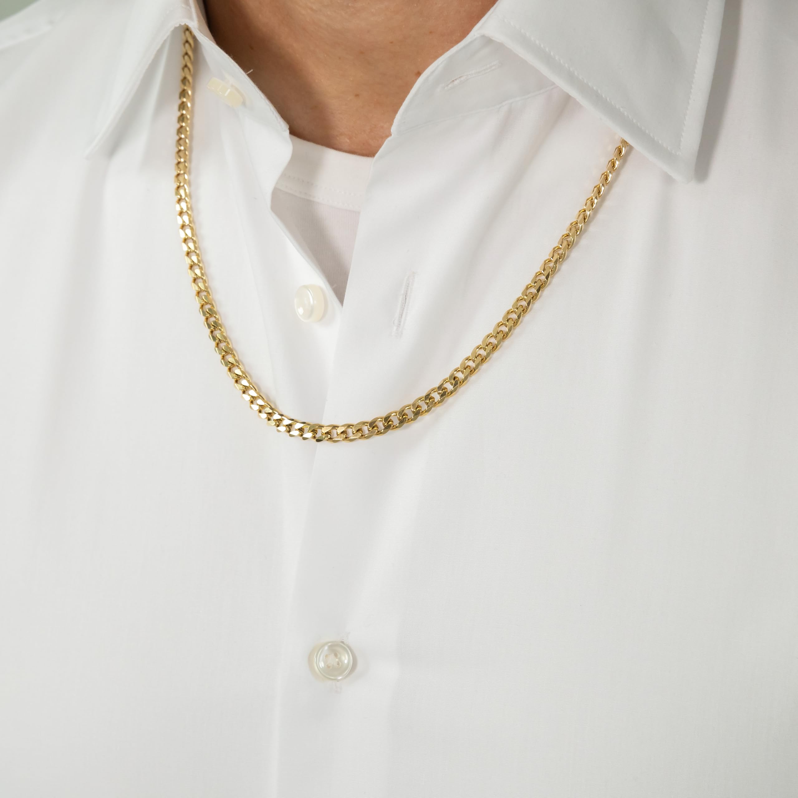 Boss Chain For Him Halskette Panzerkette aus Edelstahl in der Farbe Gold mit einer Länge von 61cm, 1580173