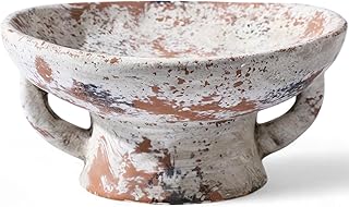 Ceramic Decorative Bowl 8.27x4.13 Inch Pedestal Decorative Rustic Farmho...