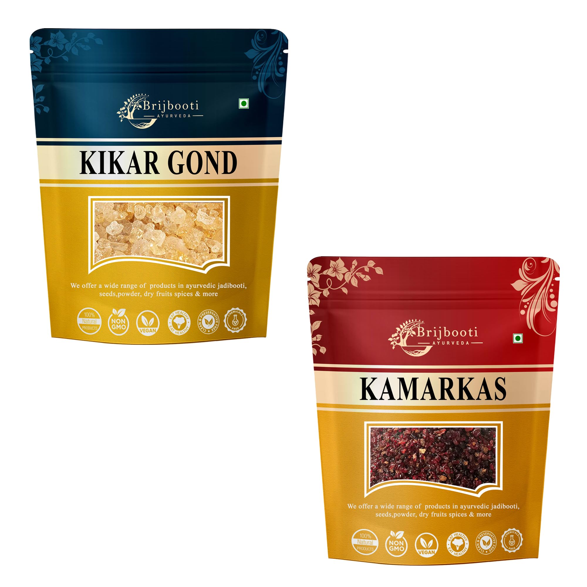 BIRJU MAHAVIR Combo Pack of Gond Kikar and Kamarkas 200 Gr (B07VZ14CK3) Amazon Price History, Amazon Price Tracker