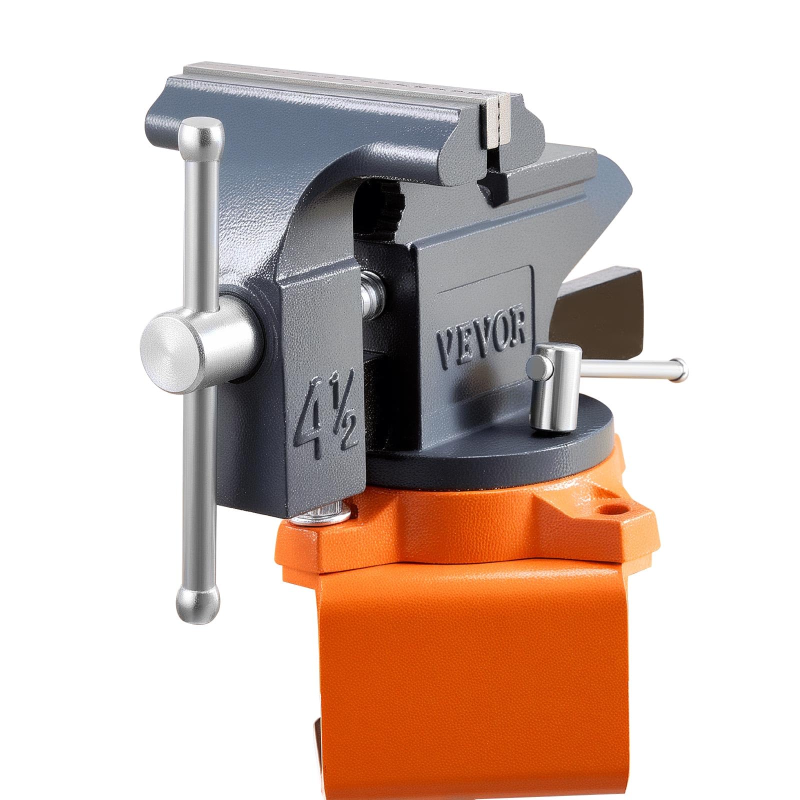 VEVOR Tornillo de Banco de Mesa, Ancho de la Mandíbula 114,3 mm, Base Giratoria 270°, Construcción de Hierro Fundido, para Carpintería, Taladrado de Metal, Grabado, Rectificado, Soldadura y Corte