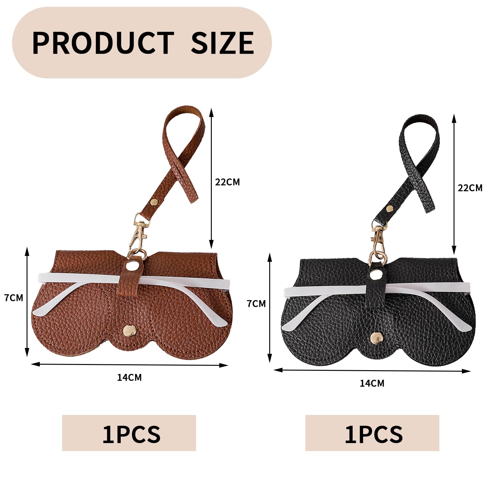 Étuis à Lunettes De Soleil En Cuir Souple – Lot De 2 – Portables, Ouverture à Ressort – Pour Femmes, Unisexe - 5