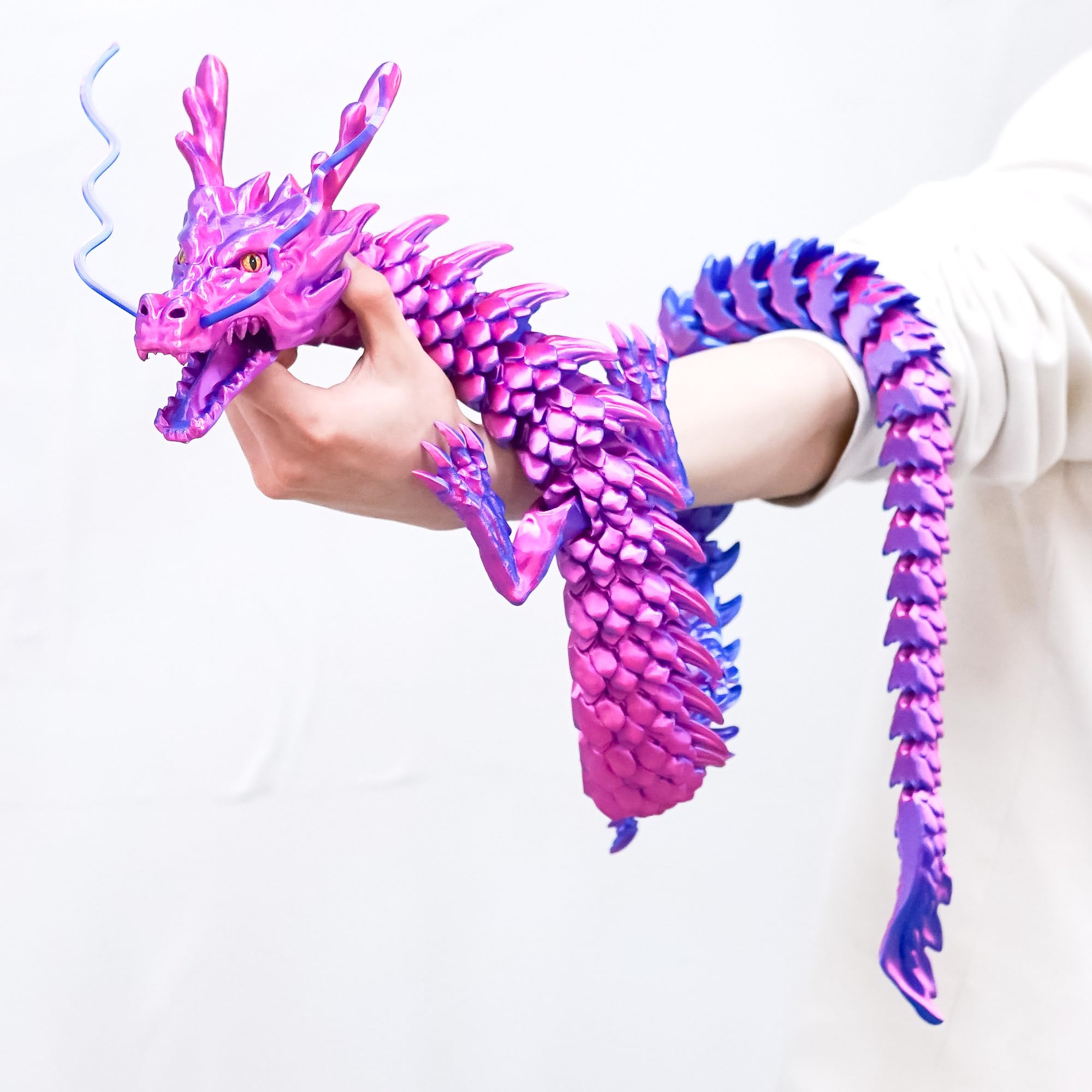 BANPIWOLG 47.5inch Super Large 3D Printed Dragon,Flexible Joint Animal Figurines, Cool Stuff Fun Gift,Home Office Decor,Fidget Toy for Adults Teens Boy Gifts Easter Basket Stuffers (colorfulD) — image 1