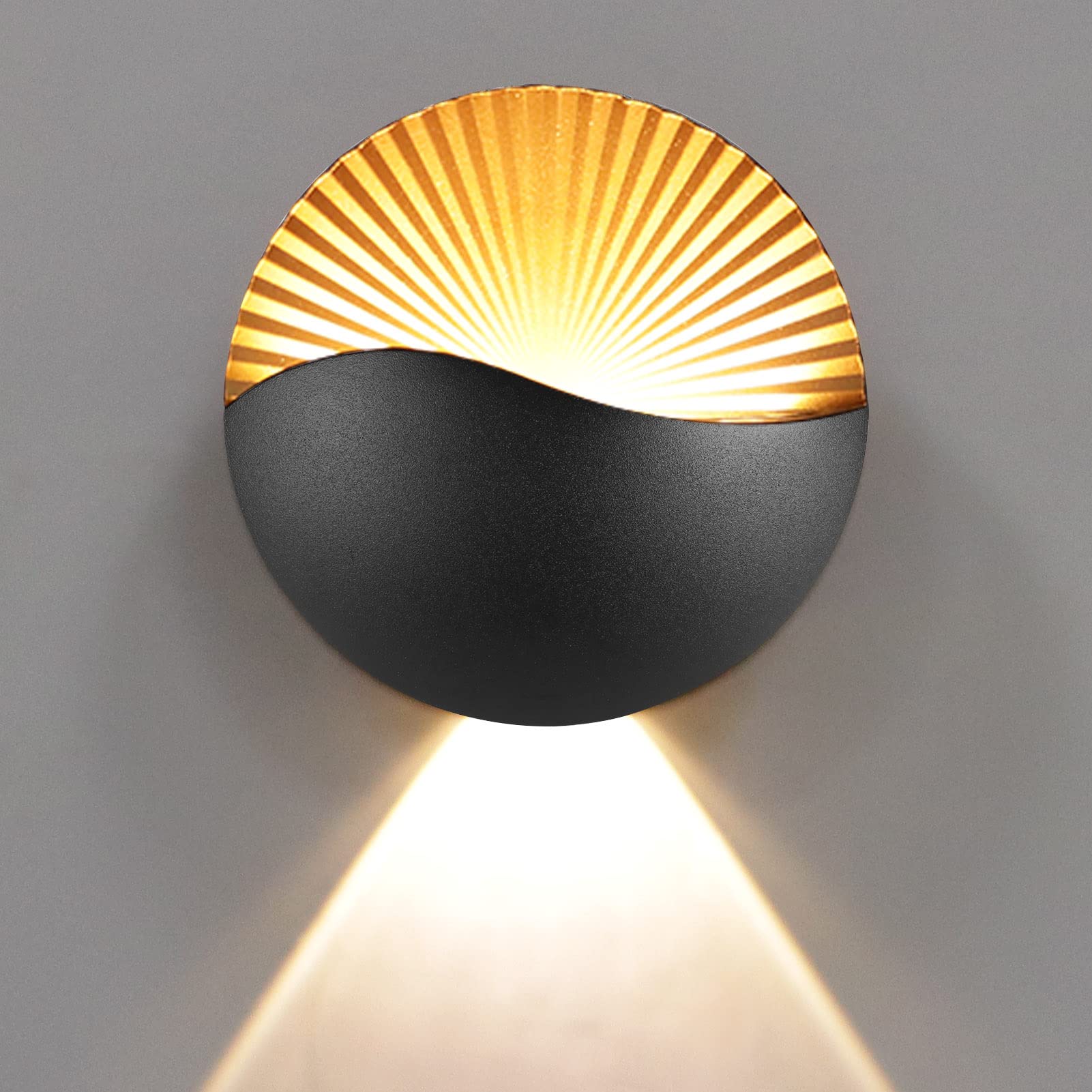 KAWELL 12W Creativo Moderno Apliques de Pared LED Bañadores de Pared Up Down Aluminio Luces de Pared LED Impermeable IP65 Interior Exterior para Dormitorio Sala Baño Porche Pasillo Escaleras
