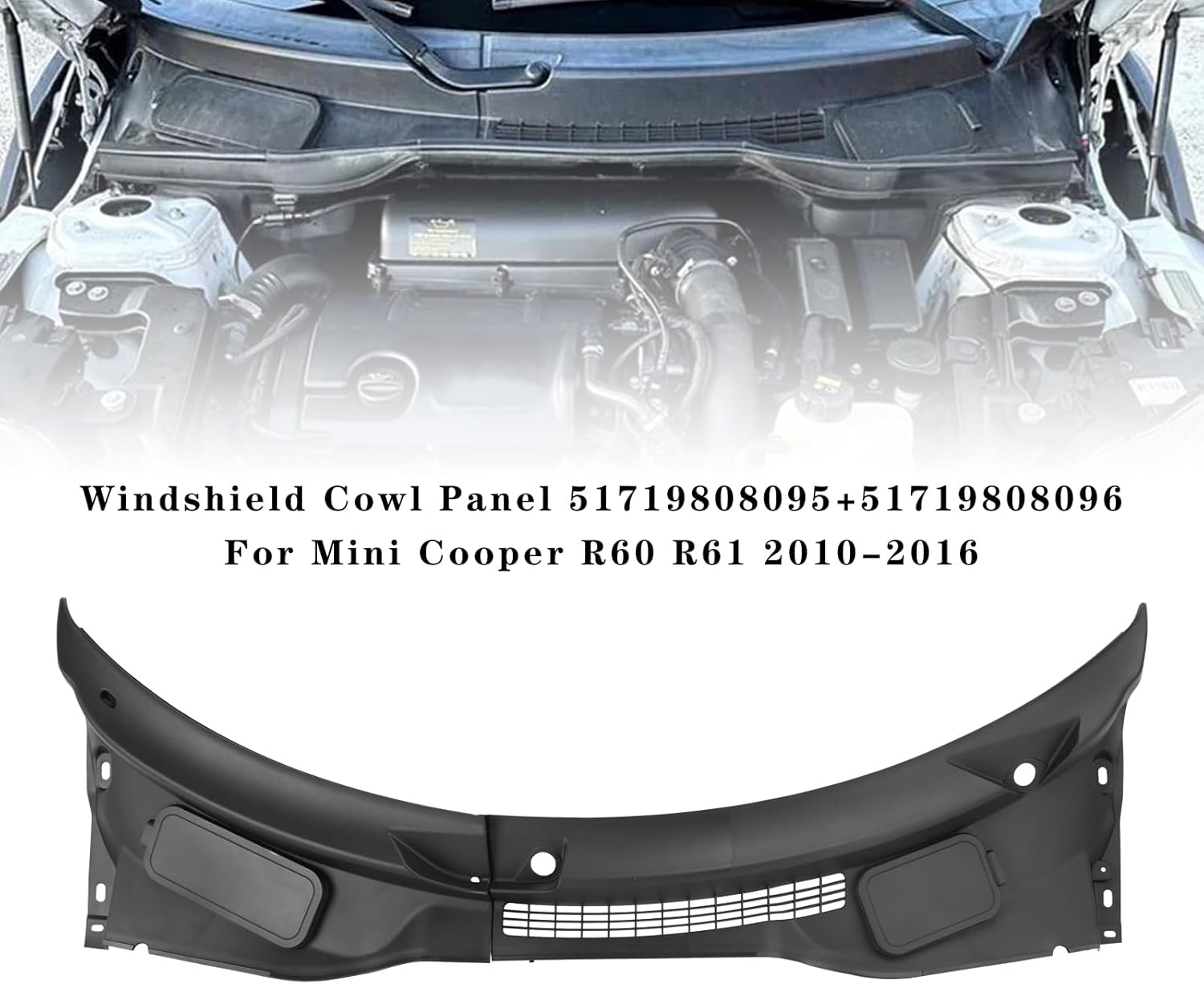 Artudatech Windshield Cowl Panel 51719808095+51719808096 Fit For Mini Cooper Countryman R60 2010-2016 For Mini Cooper Paceman R61 2012-2016 51719808095 51719808096