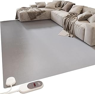 Heizteppich, elektrische Untertischmatte, 60-stufig regelbare Temperatur, 12-Stunden-Timer, wasserdicht und rutschfest, für Wohn- und Schlafzimmer (700w 140x200cm)