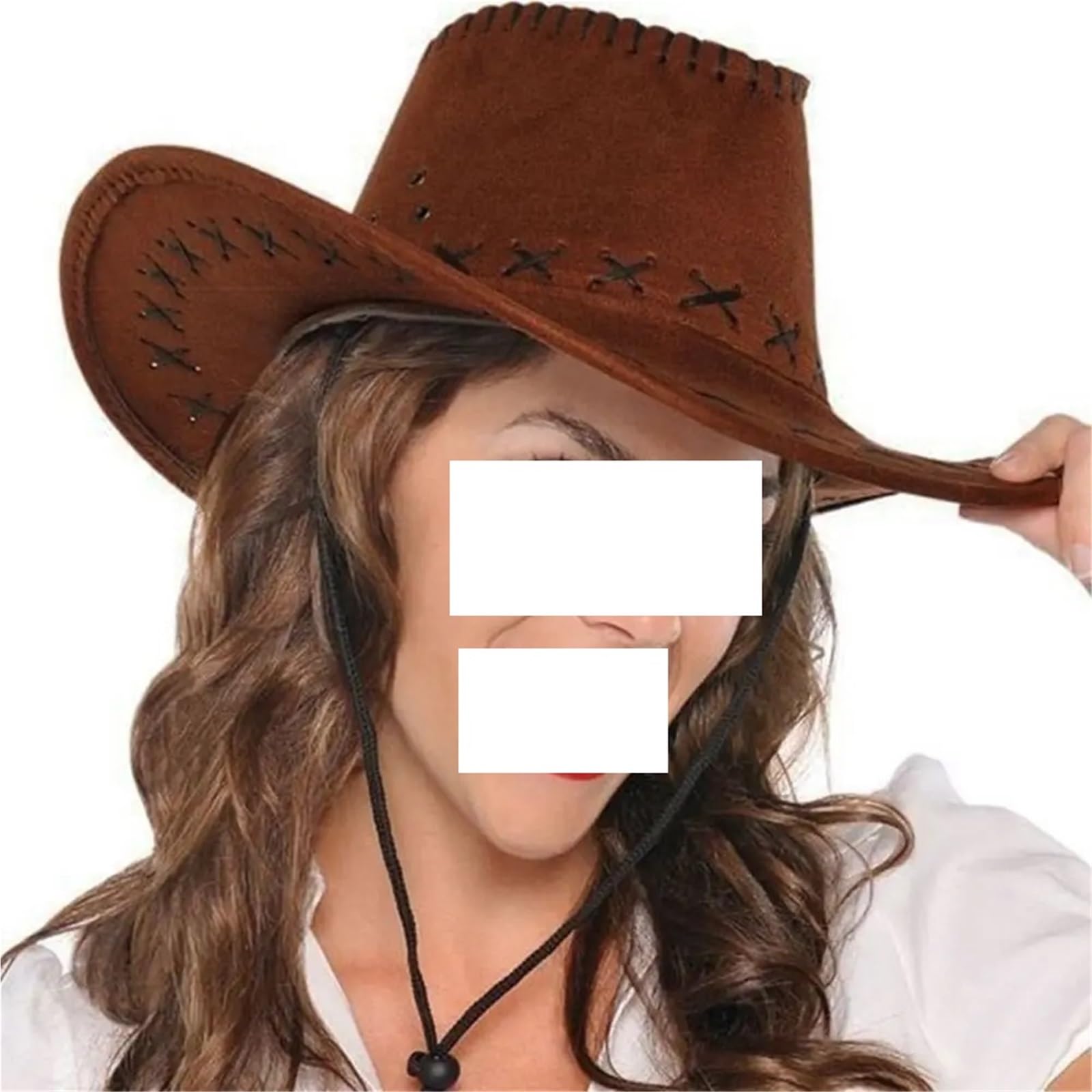 Sombrero de vaquero occidental unisex, sombrero jazz ala ancha, accesorio for disfraces Para Adulto