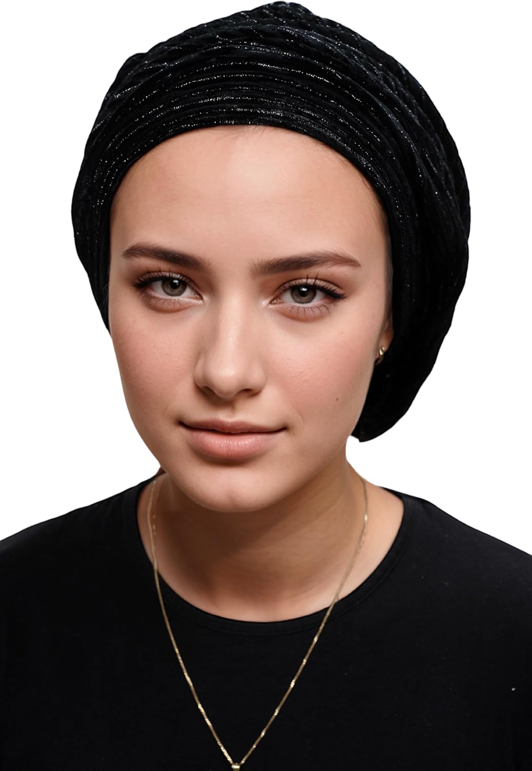 Ermandina Jewish Head Covering for Women Velvet Beret Tichel Snood Headcovering