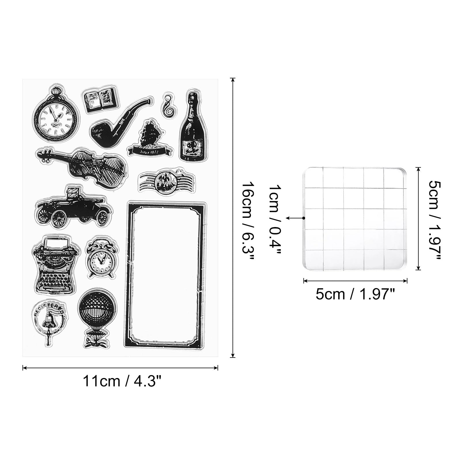 PATIKIL Silicone Stamps and Acrylic Stamp Blocks Tool - Image 2