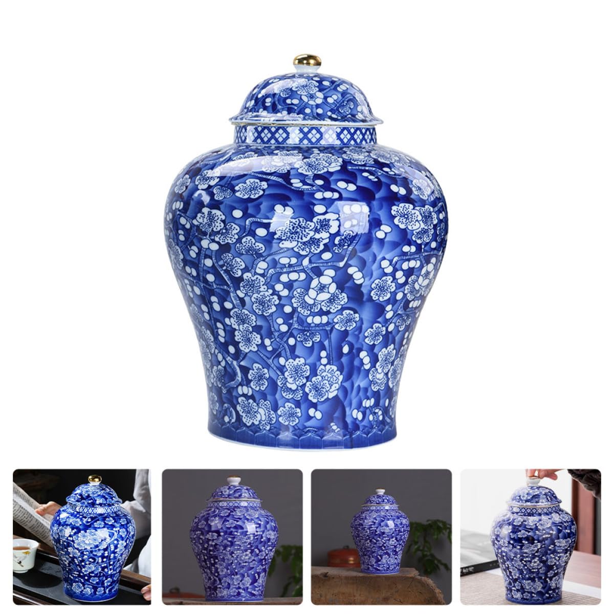Contenedor de Cerámica Resistente al Desgaste y Fácil de Limpiar para Guardar Té Diseño Clásico Color Aleatorio Adecuado para Almacenar Infusiones Cocina