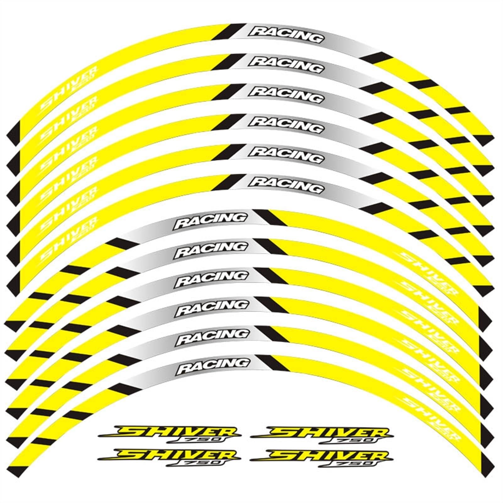 Motorcycle Wheel Sticker Tire Reflective Stripes Stickers Rim Decal for Aprilia for Shiver 750(Color1)