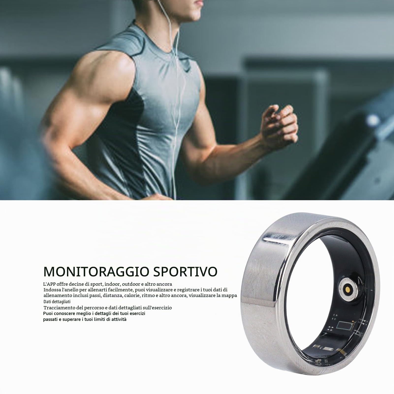 Smart Ring per Uomini e Donne, Smart Ring Health Tracker, Anello Fitness Tracker Impermeabile, Analisi del Sonno e Monitoraggio degli Esercizi, Prodotto Indossabile Innovativo (#6)