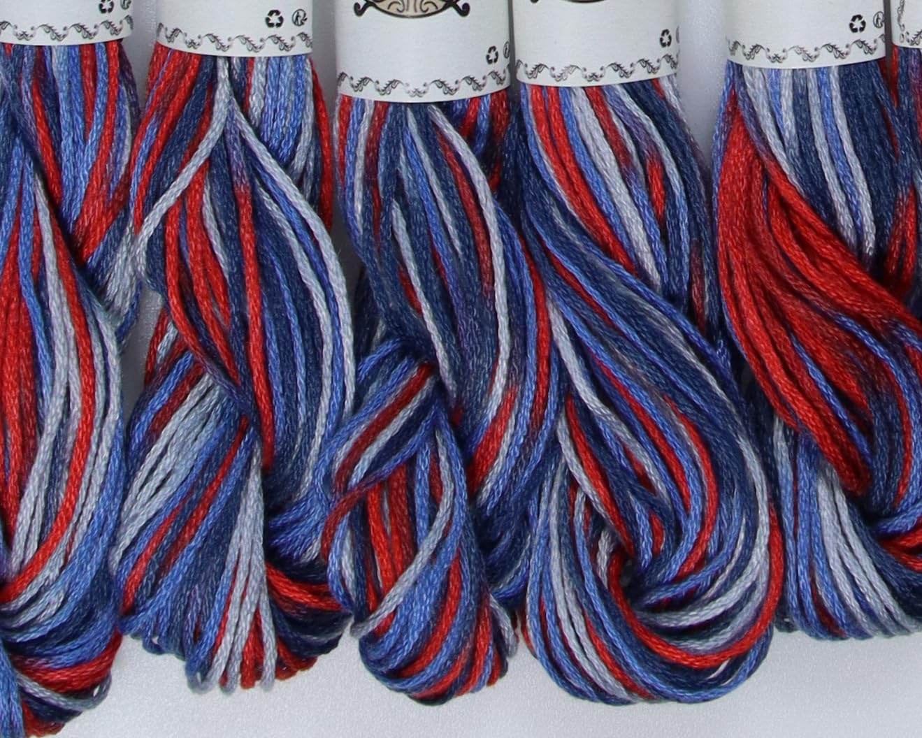 KCS Big skeins of 25 Meters/Skein Size 25 Color Variegated Cross Stitch Stranded Threads (4512, 6 skeins)