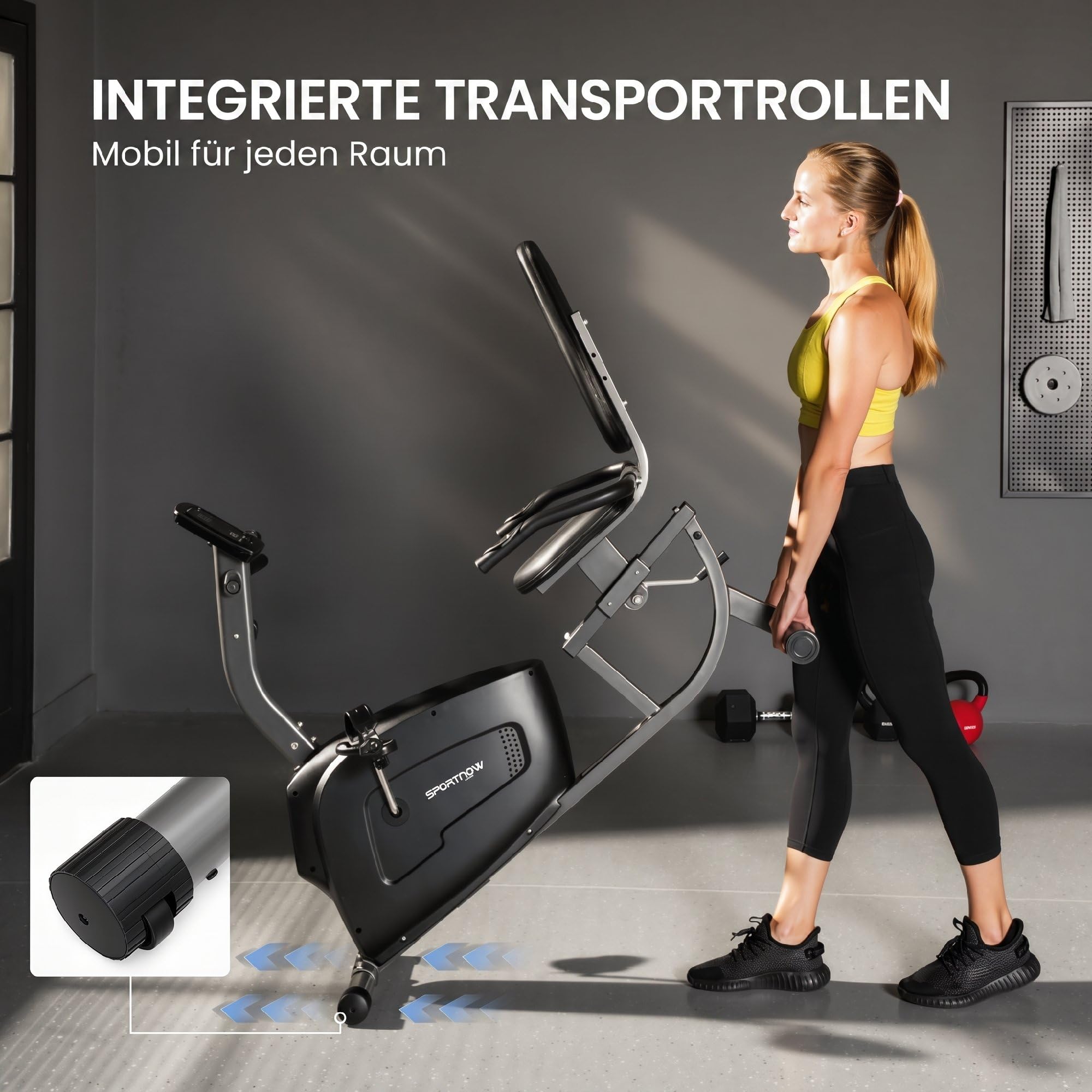 SPORTNOW Liegeergometer für Zuhause mit 8 verstellbar Widerstandsstufe Magnetbremse Pulssensor LCD-Display Senioren Leise Liegefahrrad Heimtrainer mit verstellbar Bequem Sitz Sitzergometer Bis 135kg