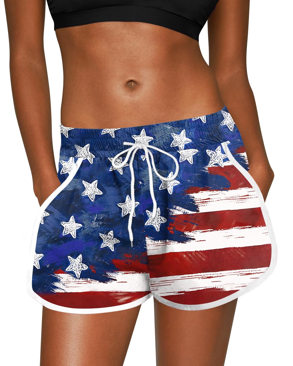 For G and PL Women Summer Floral Beach Boardshorts with Pockets Swim Trunks