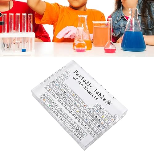 Miniatura 6 de Periodic Table Of Elements Black Acrylic Chemical Elements Alphabet Periodic Table with Elements Samples for Teaching Display Home Decor(L)