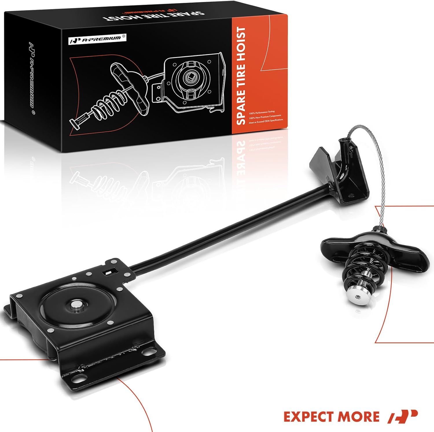A-Premium Spare Tire Hoist Spare Tire Winch Carrier Compatible with Toyota Highlander 2010 2011 2012 2013, Replace# 519000E021, 519000E030