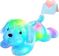Vista 1 de Perrito de peluche con luz LED para ver por la noche, 20 pulgadas, de WEWILL, Azul