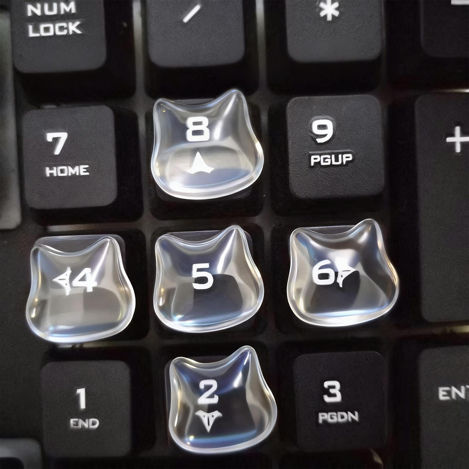 Cat Keycap Stickers Long Nail Keyboards Sticker 24 Pieces Keypad Tabs ...