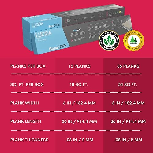 Miniatura 8 de Lucida USA - Baldosas de vinilo de lujo  Suelo adhesivo para desprender y pegar para la instalación por ti mismo  36 tablones de aspecto de madera