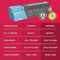 Vista 8 de LUCiDA SURFACES Azulejos de vinilo de lujo para piso Azulejos de piso para instalación de bricolaje 36 tablones de aspecto de madera Gris