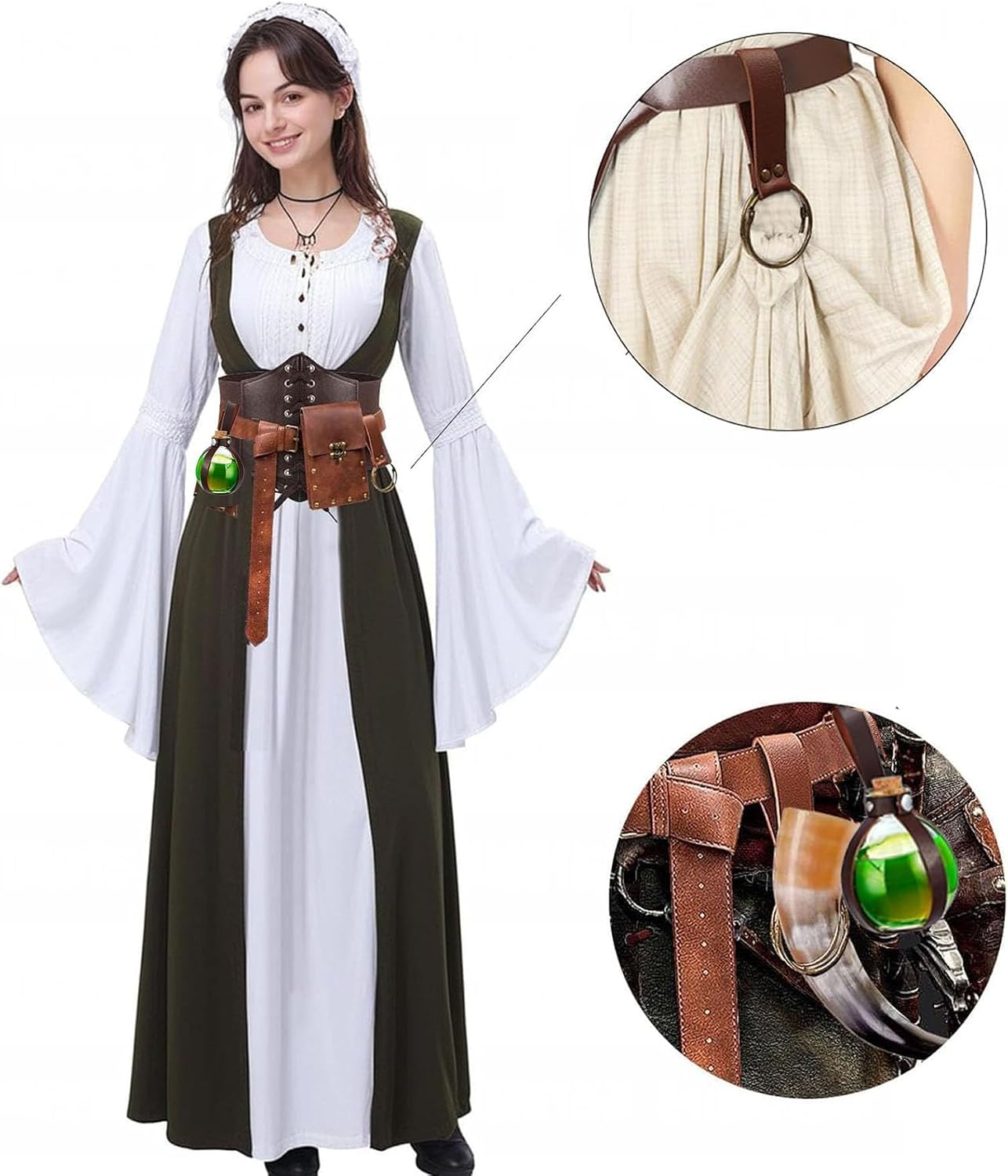 SUMGOGO Renaissance Belt Pouch Waist Phone Bag Potion Bottle Skirt Hike Corset Retro Medieval Festival Costume Accessory image 2