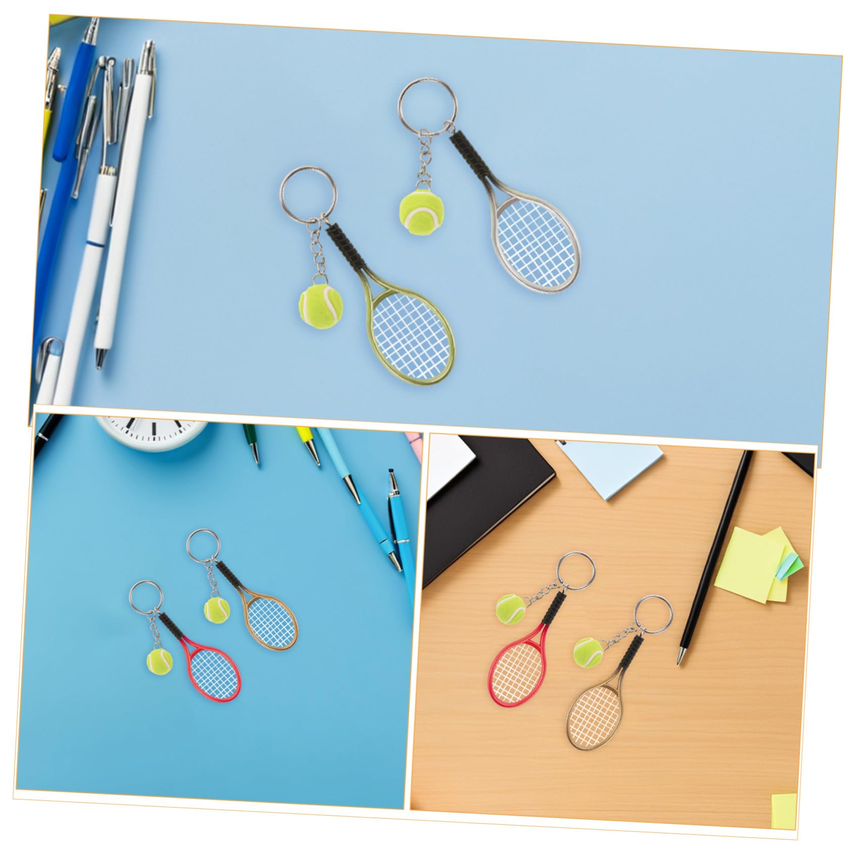 KOMBIUDA 18 Portachiavi Per Amanti Dello Sport Portachiavi Con Da Tennis Accessori