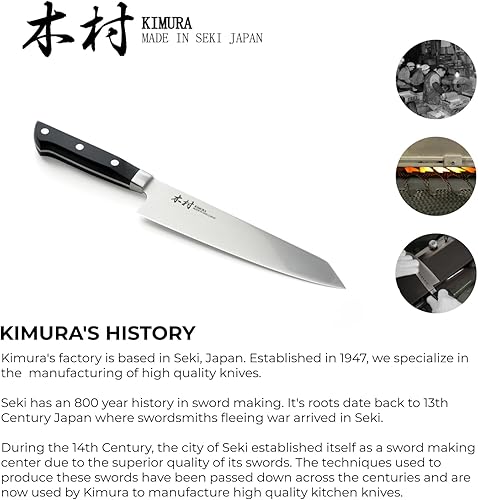 Miniatura 5 de Kimura Kiritsuke - Cuchillo de chef profesional de 8 pulgadas, cuchillos de cocina de acero inoxidable de molibdeno de alto carbono ultra afilados,