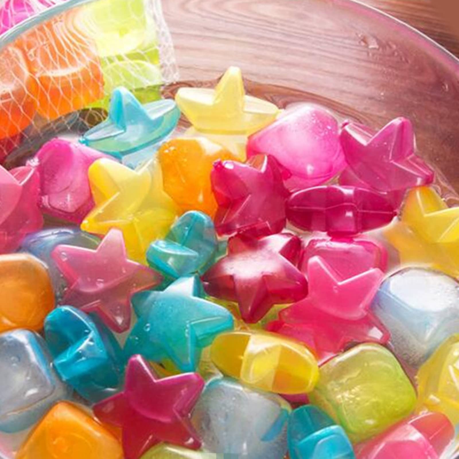 20 Pieces Star Sqaure Fruit Shape Reusable for Drinks Cooling Tool