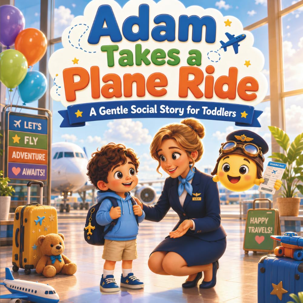 Adam Takes a Plane Ride: A Gentle Social Story to Help Toddlers Feel Calm, Safe, and Confident During Their First Flight (Adam's First Adventures)