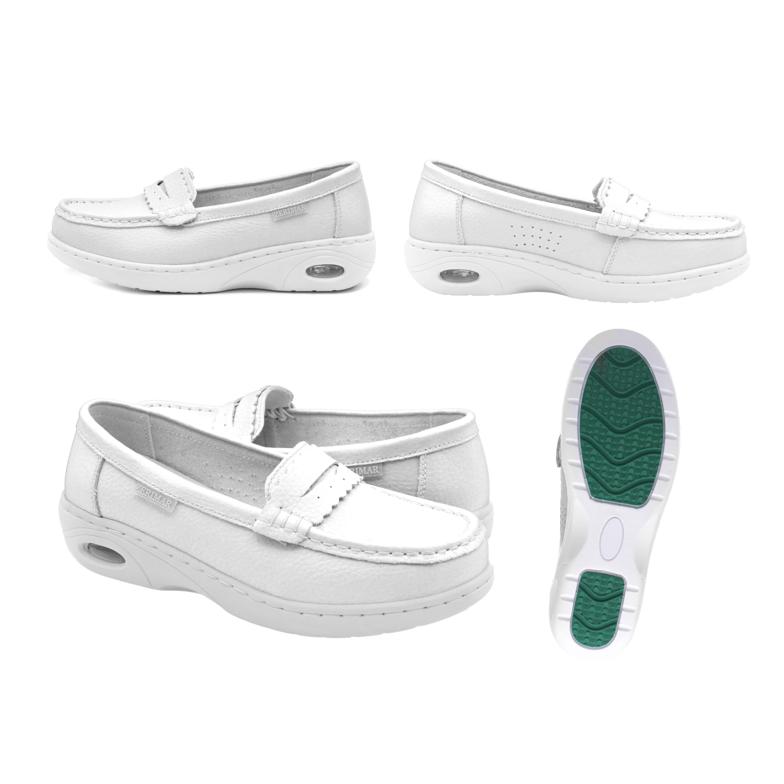 Zerimar Mocasines Mujer Piel con Antifaz | Zapatos Cómodos con Cámara de Aire y Tacón 3,5 cm