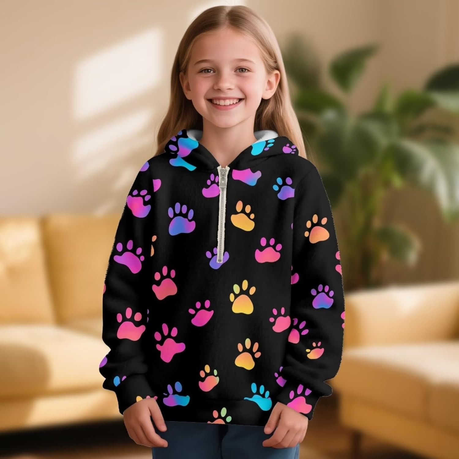 Upetstory ハーフジップパーカー ガールズ 幼児 キッズ 暖かいスウェットシャツ